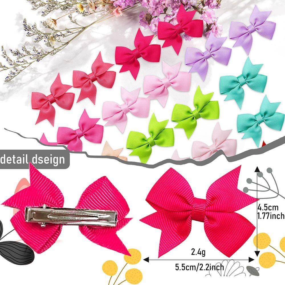 30Pcs Metal Clips Hair Bows Fully Lined Hair Accessories Lovely Children Hair Accessories For Kids