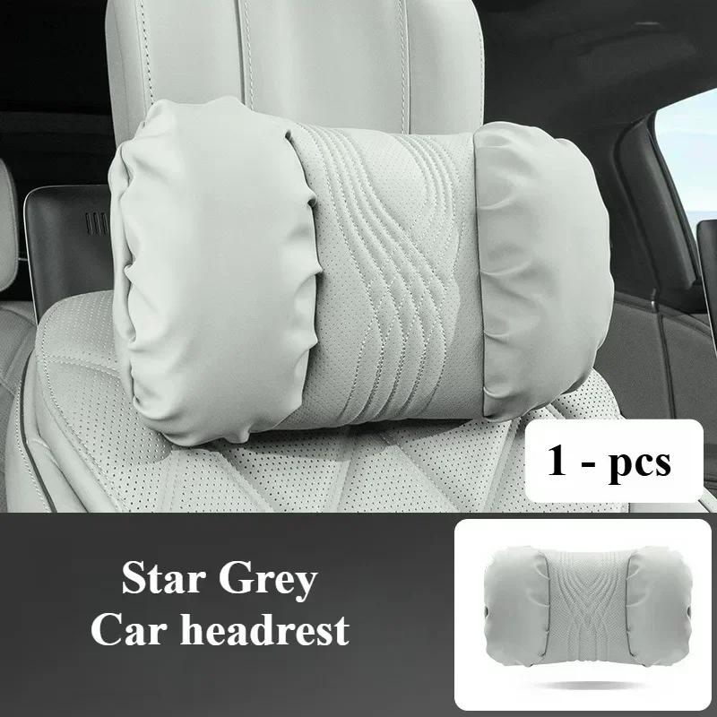 RAT2 Luxury Nappa Leather Car Headrest Waist Pillow Seat Accessories Car Headrest and Lumbar Set For Mercedes Benz E S C A B Class