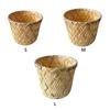 Yellow Desktop Organizer Basket Bamboo Weaving Fruit Basket Drain Basket  Vegetable Fruit Flower