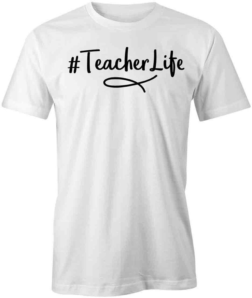 HASHTAG TEACHERLIFE TShirt Tee Short-Sleeved Cotton LEARNING SCHOOL S1WSA926