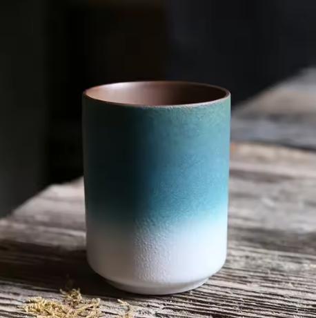 Ресторанная кофейная чашка Kiln Японские керамические кружки Кофейные чашки Большая чашка для воды Японская простая градиентная кружка Посуда для напитков Кухня