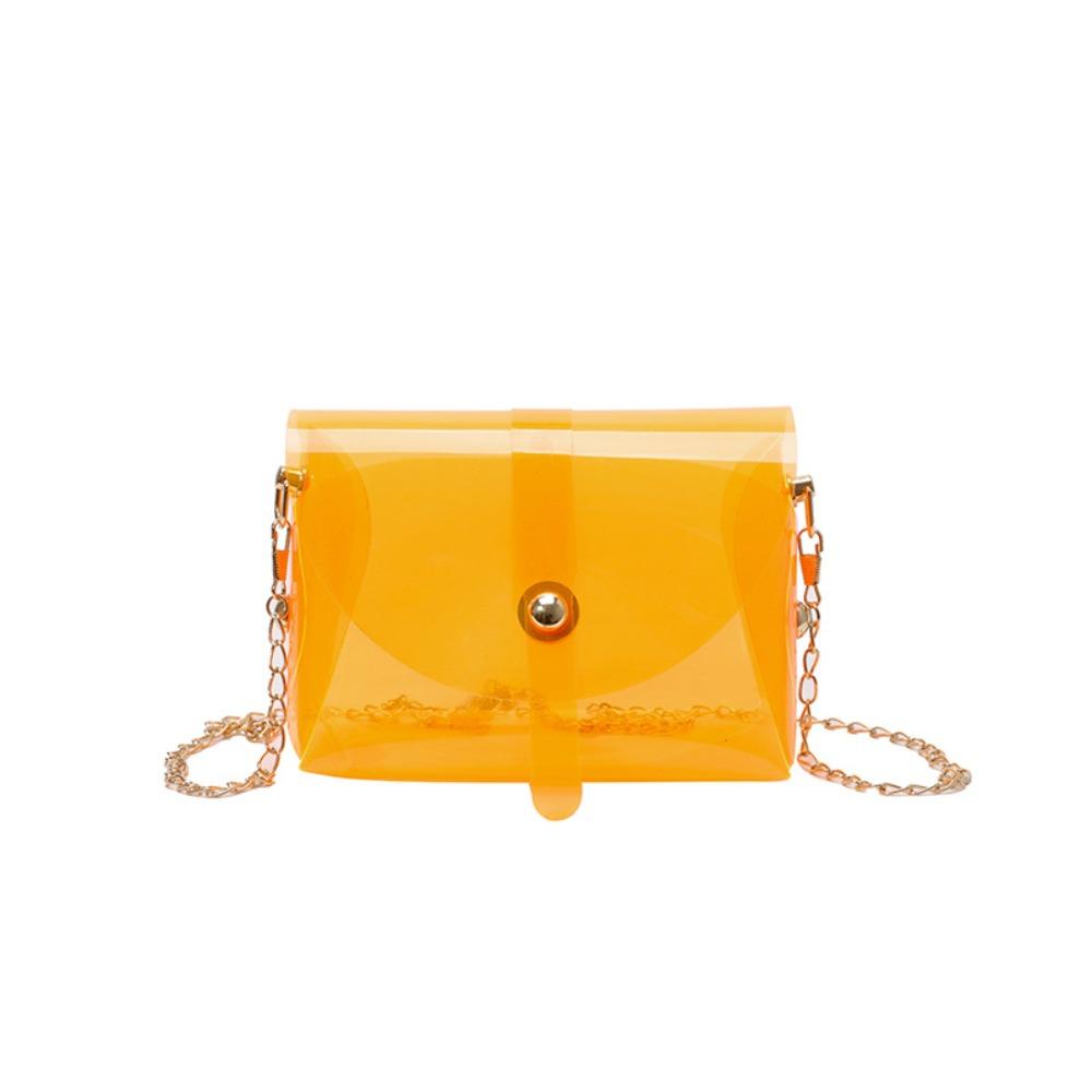 Kawaii Transparent Crossbody Bag Candy Color Mini Lipstick Bag Trendy Jelly Shoulder Bag  Female