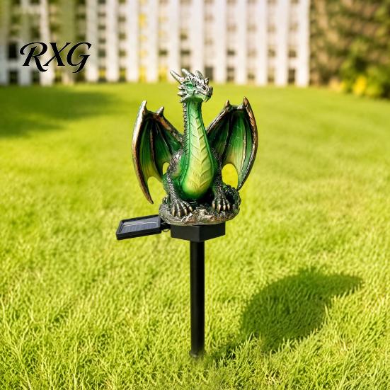 Gothic Style Garden Decoration Solar Dragon Light, Waterproof Medieval Statue Lamp, Eco Friendly Resin Animal Lighting Outdoor Fantasy Decor for Patio