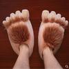 Fashion 2024 Chunky Men Warm Paw Slippers Unisex Size 36-46 Creative Faux Fur Shoes Man Designer Bigfoot Indoor Shoes