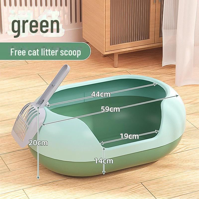 Extra Large Semi-Enclosed Cat Litter Box with Anti-Splash Design
