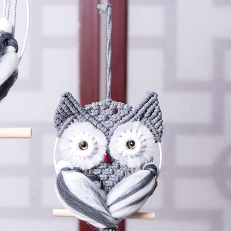 Bohemian Tapestry Handwovens Owl Shaped Wall Hangings Pendants Home Macrames Tapestry Decorations for Bedroom Farmhouses