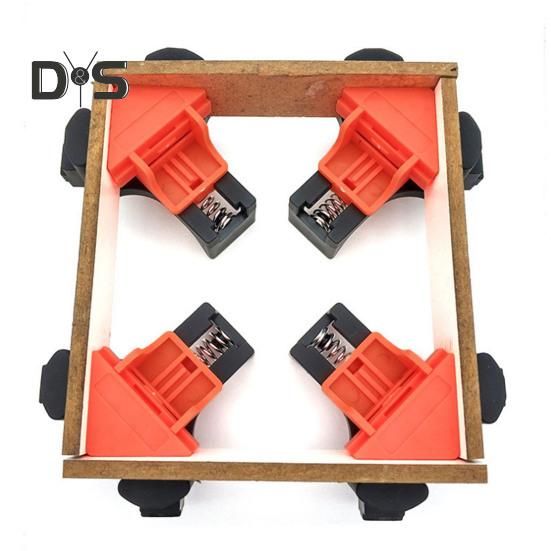 Convenient Woodworking Right Angle Clamp Red Plastic Clip-on No Assembly Durable Secure Grip Corner Clamp Carpentry Tool Set