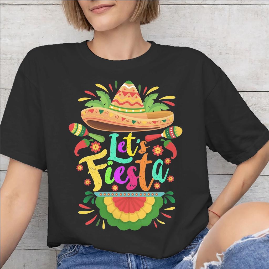 Lets Fiesta Cinco De Mayo Tee Shirt for Unisex Unisex Gift T Shirts 100 Cotton Clothes