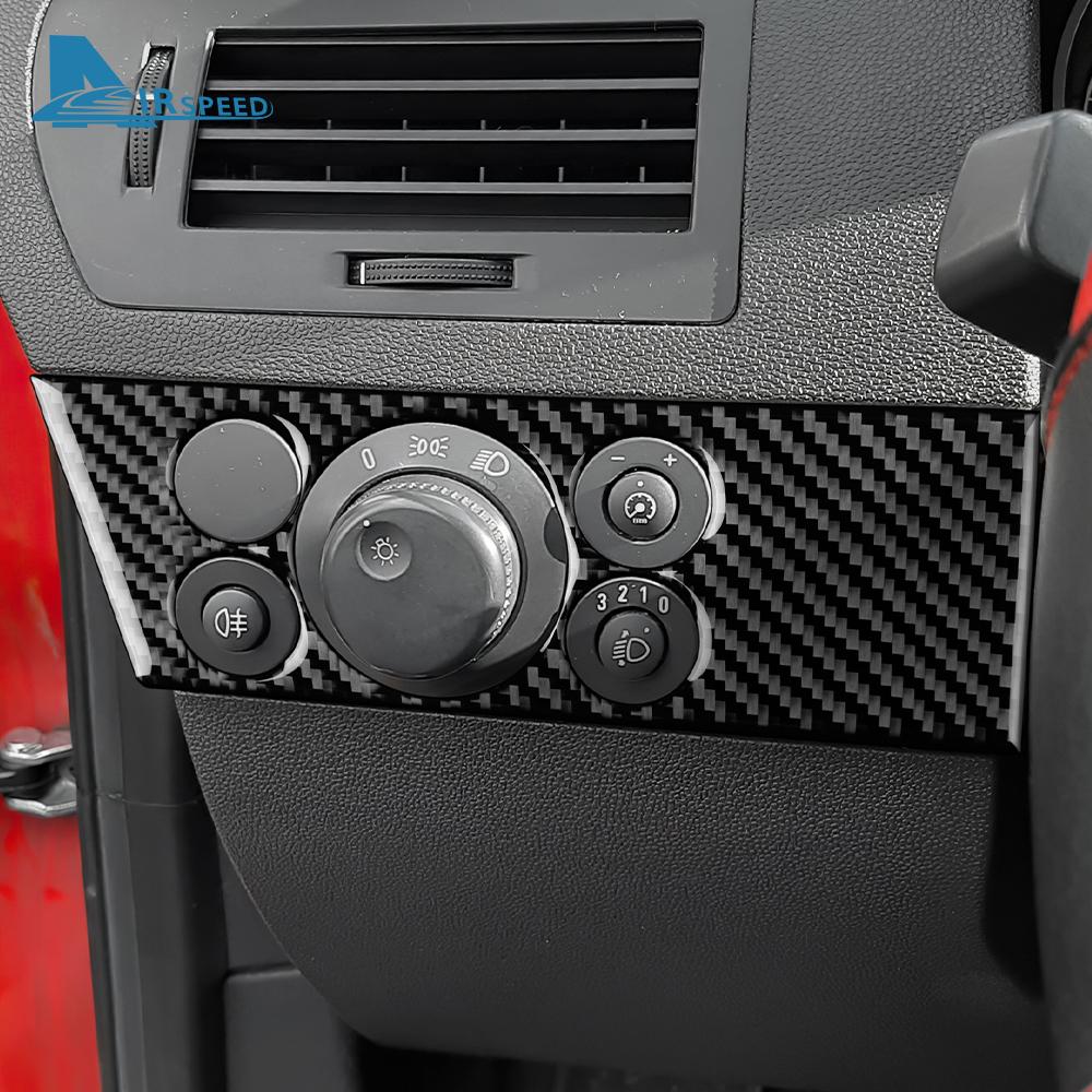 Наклейка из настоящего мягкого углеволокна для Vauxhall Opel Astra H MK5 2004 2005 2006 2007 2008 2009 2010, отделка переключателя фар со стороны водителя