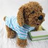 Dogs Striped T-Shirt Pet Round Neck Tee Shirt Short Sleeve Casual Pullover Puppy Apparel for Small Medium Dogs