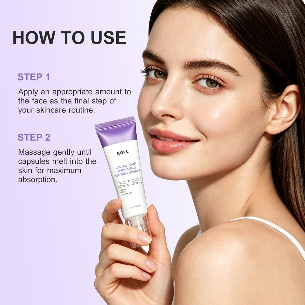 KOEC Caviar PDRN Moisturizing Capsule Cream Anti-Wrinkle Firming Repair Hydrating Face Cream 30 Capsules
