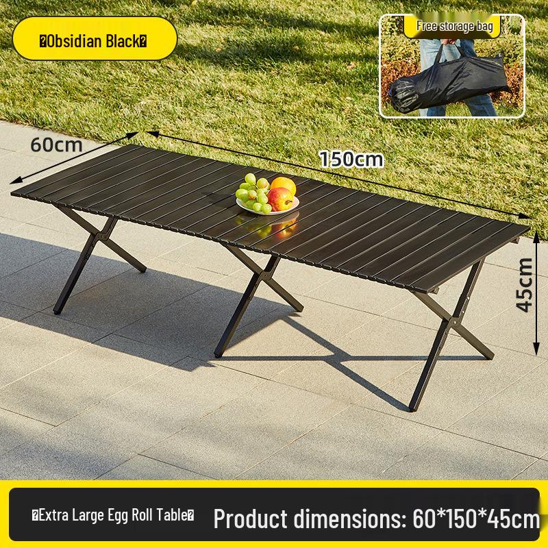 1.5m X-Type Folding Outdoor Table & Chair Set for Picnic, Camping, BBQ - Carbon Steel
