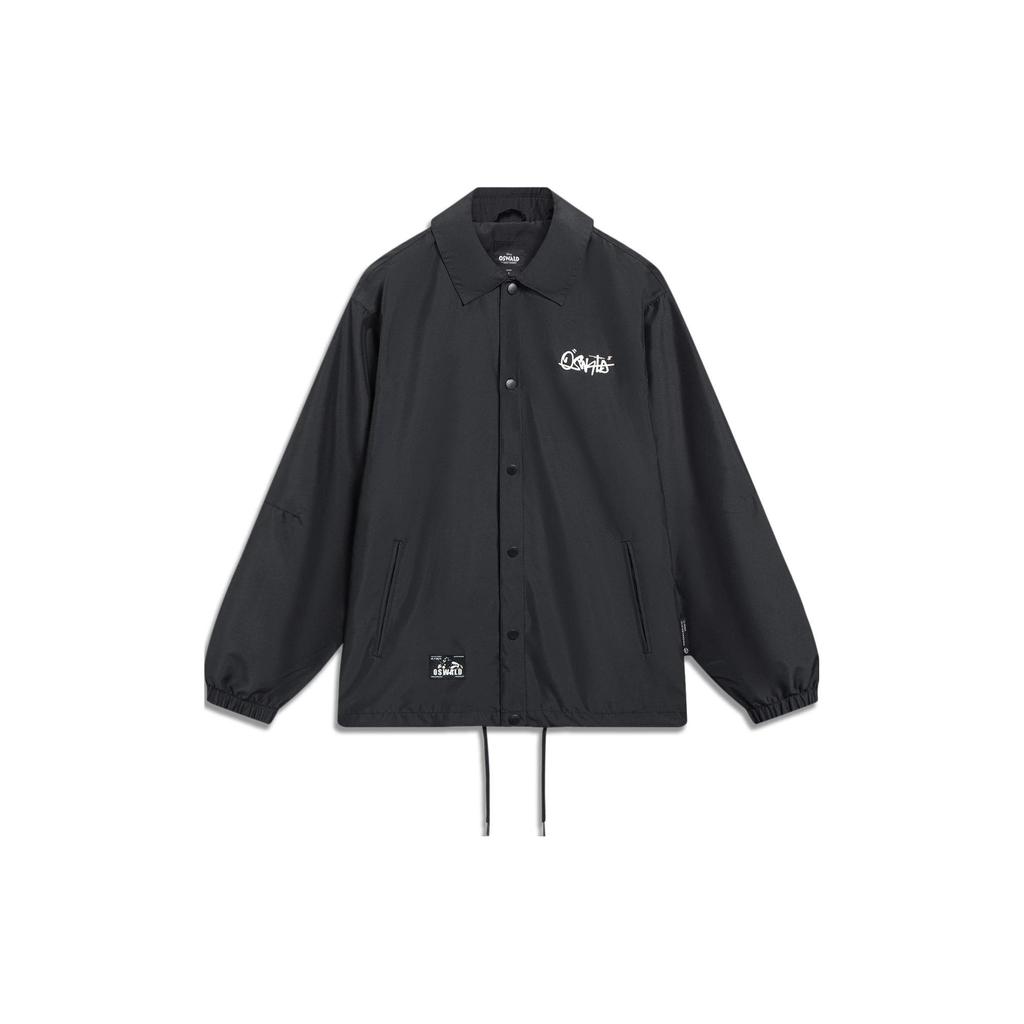 Li Ning Disney Collaboration свободная повседневная куртка с принтом букв на спине мужская куртка черного цвета AFDT305-2