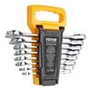 Combination Wrench Set 8-Piece Metric 8 mm to 19 mm with Organizer Rack