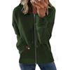 New European and American Autumn and Winter Zipper Cardigan Jacket Women's Casual Solid Color Loose Versatile Hooded Jacket Top