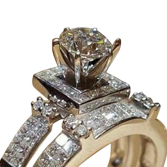 2шт/набор обручальное блестящее кольцо со стразами предложение палец кольцо ювелирный подарок