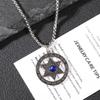 Мужское ожерелье в европейском и американском стиле «Глаз ангела и дьявола», синий бриллиант гексаграмма, украшения из титановой стали