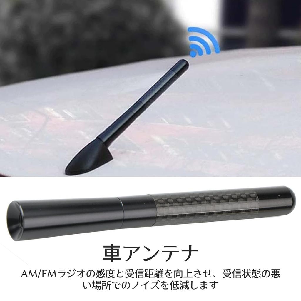 Автомобильная радиоантенна Автомобильная антенна 12 см Антенна на крышу Мощный прием FM/AM Антенна из углеродного волокна (Черный 12см)