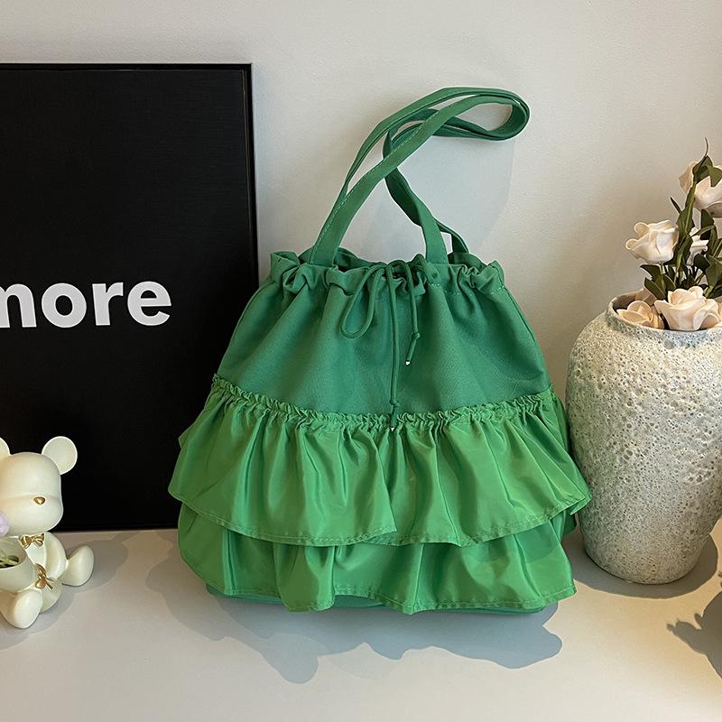 Модная сумка большой вместимости женская новая повседневная универсальная холщовая сумка нишевая плиссированная на плечо сумка-тоут