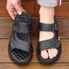 Sandals Men 2025 New Leather Thick Soled Beach Summer Wear Non-slip Wear-resistant Dual-purpose Sandals