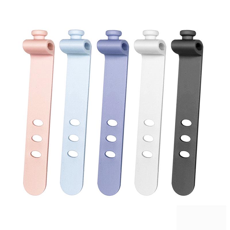 Трехдырочный силиконовый кабельный стяжка-органайзер 73 мм для наушников и силовых кабелей