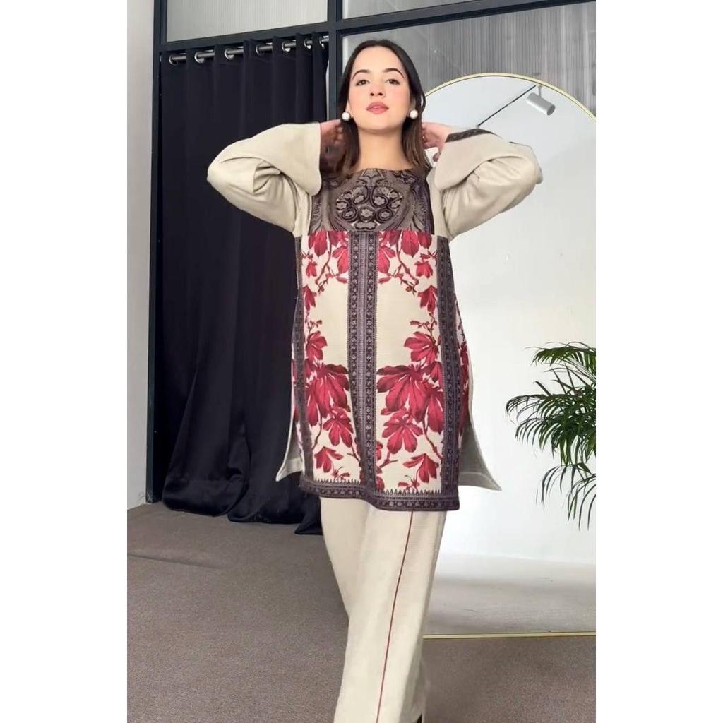 *Launching New Đěsigner Party Wear Look Pur Natural Crepe Top&plazzo Co-ords Set*