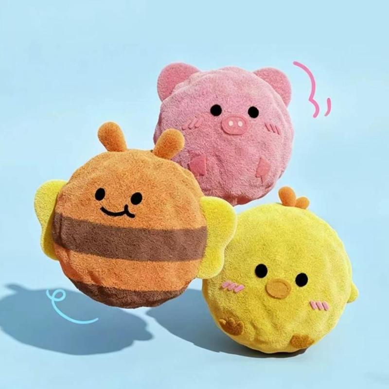 3PCS Soft Plush Dog Chew Toy Squeaky Spiky Ball Funny Cartoon Dog Toy for Small Dogs Teething and Playtimes Fun