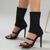 Sexy Spring Autumn Stretch Boots High Heels Women Sandals Fashion Peep Toe Ankle Strap Hollow Pumps Pole Dancing Shoes