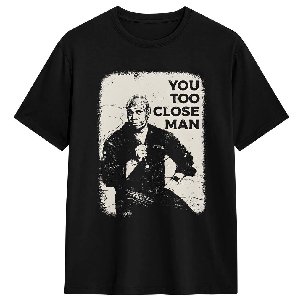 Retro Black White Dave Chappelle Tshirt Summer 100 Cotton Tshirts For Unisex Casual Tshirt Short Sleeves Y2k Fun Top Tees