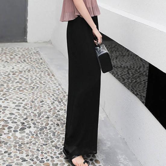 Женские брюки с высокой талией, шифоновые, широкие, элегантные, свободные, дышащие, удобные, свободные классические брюки, женские брюки