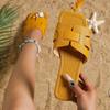 Wearing Instagram Trendy Woven Flat Bottom 36-43 Beach Shoes and Sandals for Women Outside Europe and America In Summer