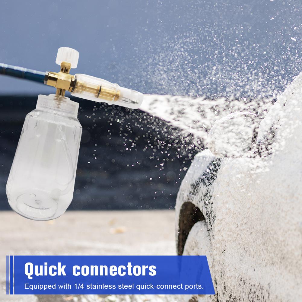 Автомобильный пенный распылитель с быстроразъемным соединителем, аксессуары для мойки высокого давления, портативный ручной пеногенератор для мытья и чистки автомобиля