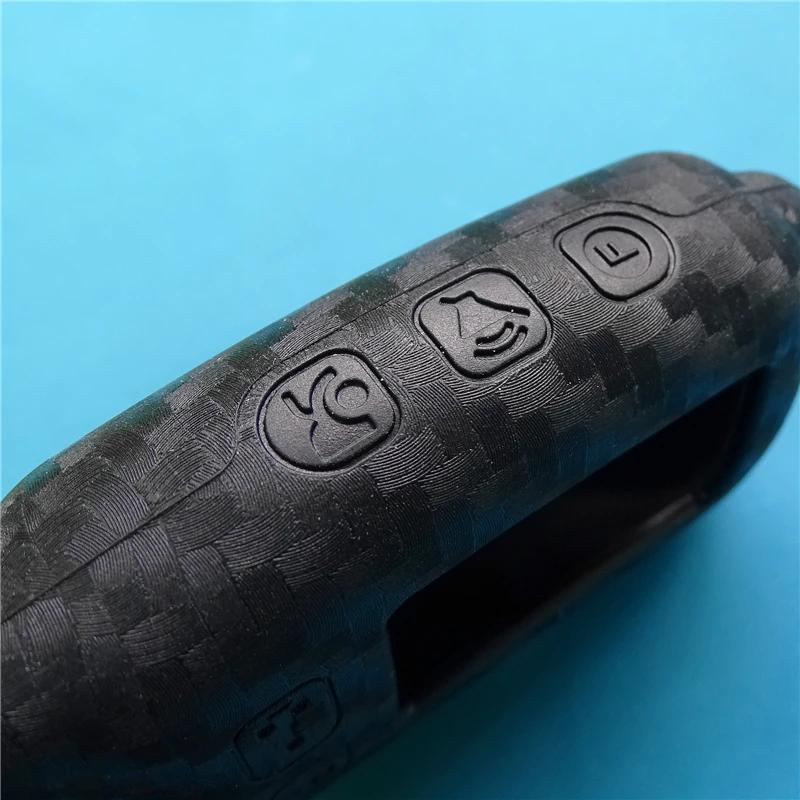 Для Tomahawk 9010 9020 9030 Двусторонняя Силиконовая Углепластиковая Крышка Корпуса Брелока Автомобильного Ключа Tomahawk Tw-9010