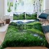 Красивый пейзажный постельный комплект Покрывало с цветочным узором и деревьями Пододеяльник с наволочкой 2/3 шт. Королевское постельное белье Полиэстеровое покрывало