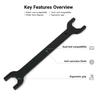 Multifunctional Bike Wrench Spanner Tool for Motorcycle Suspension Maintenance Including Fork Disc Pressure Bearing Adjustment