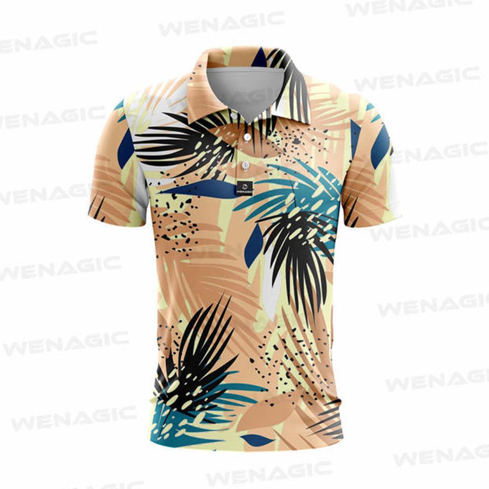 Golf polo shirt diamond pattern polo shirt summer short sleeve t-shirt quick drying breathable