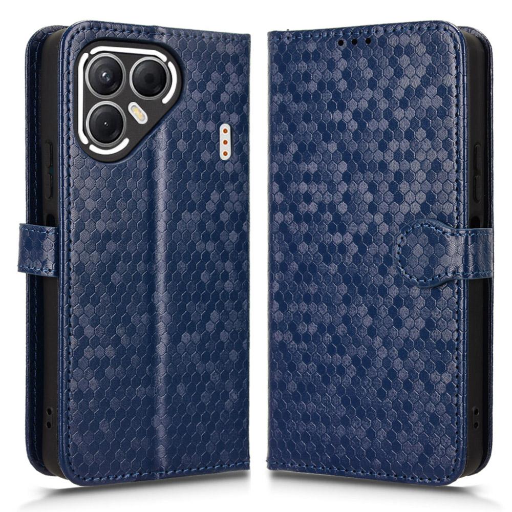 For TECNO Pova 7 5G Wallet Case Dot Pattern Imprint PU Leather Phone Cover with Wrist Strap