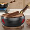 11 '' Iron Wok, Chinese Cooking Wok Gas Induction Koch Dishes Dish Flat Floor Pan for Hotel