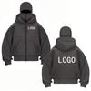 DIY04 Street Statement Hoodies Insulated Double-hooded Sweatshirts Trendy Masked Zip-up Sweatshirts