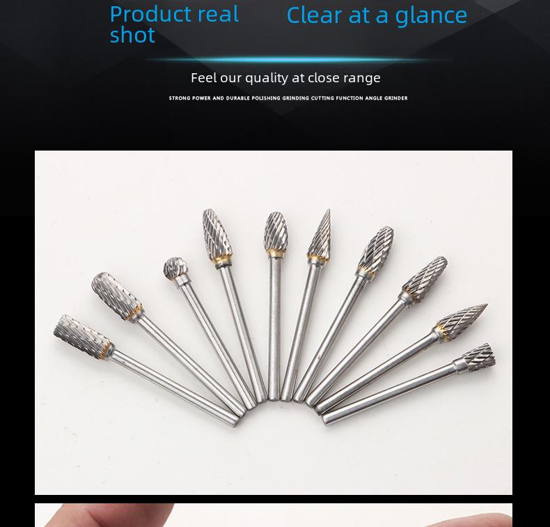 Аксессуар для шлифовальной машины с вращающимся напильником из карбида вольфрама - головка фрезы с одним и двумя зернами