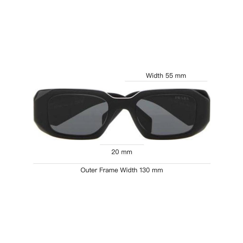 Prada Smooth Stylish Frame Logo Decorated Irregular Shape Sunglasses Women sunglasses Black SPR17WC049E1ABF05S0