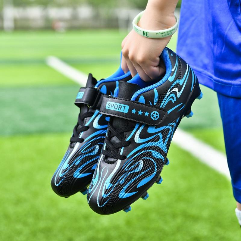 Детские футбольные бутсы для детей 30-38 лет, однотонные футбольные бутсы с волшебной клюшкой, тренировочные детские футбольные бутсы