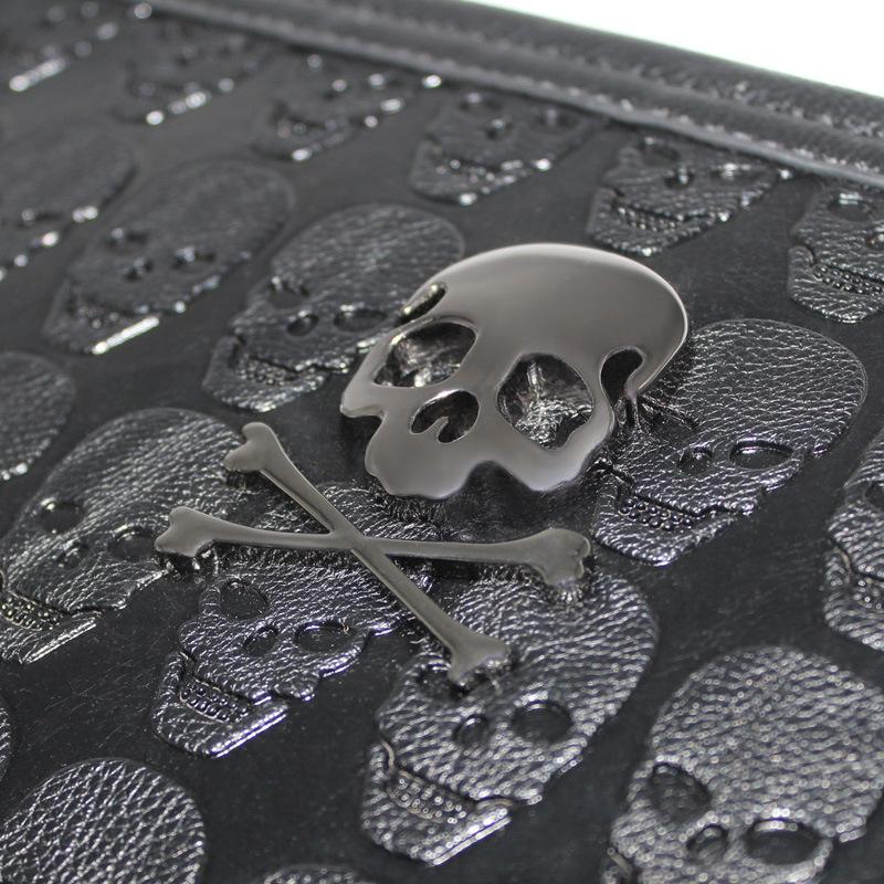 JIETOTYX женский клатч с заклепками и черепом, готическая сумка для мужчин, вечерняя сумочка для телефона, сумки на молнии с металлическим декором