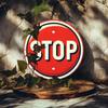 Винтажный цветочный знак «Стоп» Металлическое настенное искусство 20x20 дюймов, Ретро жестяная табличка с предварительно просверленными отверстиями, Водонепроницаемый декор для улицы для дома