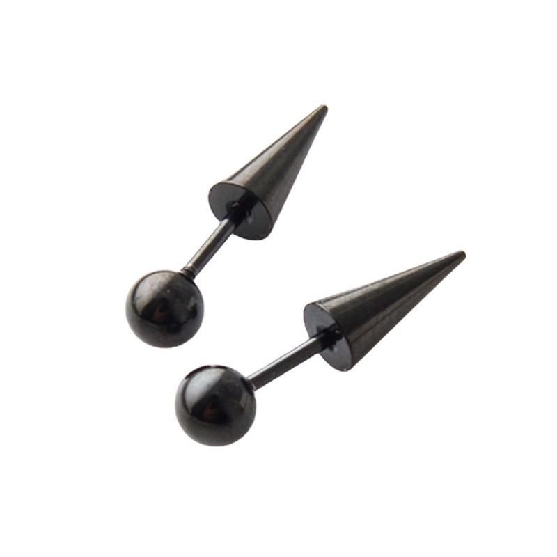 Trendy Titanium Steel Spike Earrings: Punk Gothic Irregular Stud for Men and Women.
