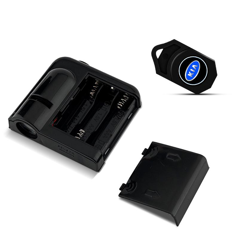 2 шт. Светодиодная подсветка эмблемы двери автомобиля, приветственная лампа, беспроводной лазерный проектор для KIA Cerato Sportage R K2 K3 K5 K6 K7 K8 RIO 3 4 sorento picanto