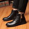 Брендовые мужские черные высокие кожаные ботинки для мужчин 2024 года, модная удобная повседневная обувь, мягкие и теплые зимние кожаные ботильоны