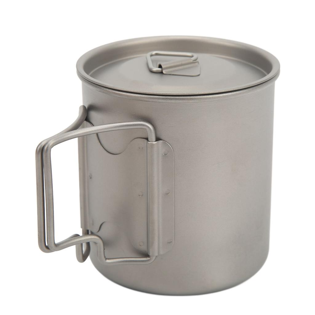 Camping Coffee Mug Foldable Handle Portable Humanized Design Aluminum Alloy Large Capacity Outdoor Cooking Mug