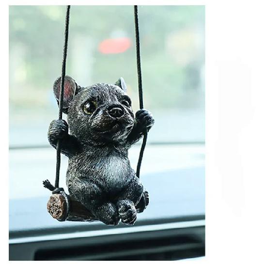Смола милая собака аниме автомобильные аксессуары качели бульдог кулон авто зеркало заднего вида украшения подарок на день рождения аксессуары для пар