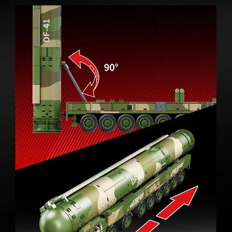 SEBAO Строительные блоки DF-41 Модель сборки межконтинентальной баллистической ракеты Образовательные Детские Модные Украшения Игрушки Подарки